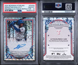2024 BOWMAN STERLING PROSPECT AUTOGRAPHS #PASW SEBASTIAN WALCOTT PROSPECT AU-WAVE REFRACTOR /125 PSA 10