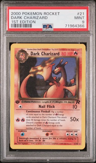 PSA 9 Dark Charizard 1st Edition Non Holo