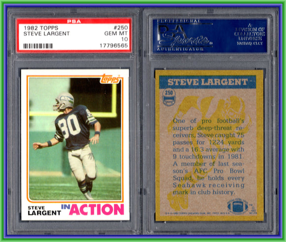 PSA 10 1982 Topps #250 Steve Largent In Action Seattle Seahawks POP23 #11198