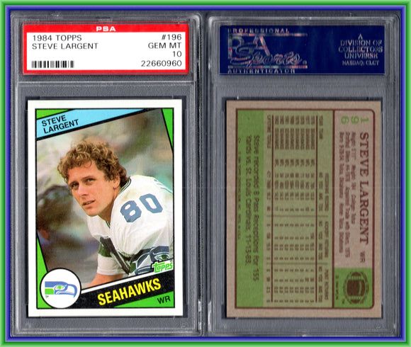 PSA 10 1984 Topps #196 Steve Largent Seattle Seahawks #11229