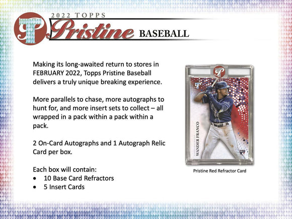 2022 Topps Pristine Baseball Hobby Box