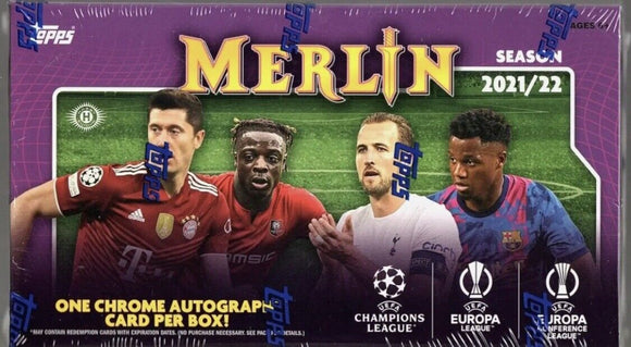 2021/22 Topps Chrome UEFA Champions League Merlin Soccer Hobby Box
