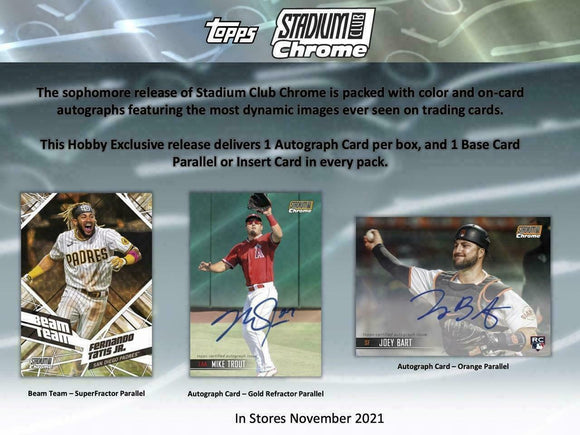 2021 Topps Stadium Club Chrome Baseball Hobby Box
