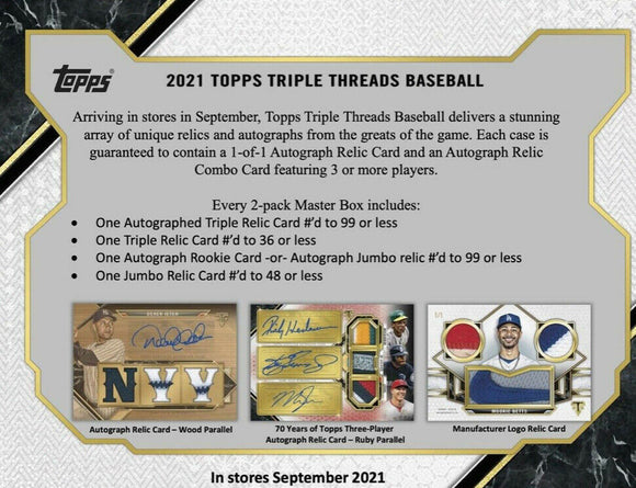 2021 Topps Triple Threads Baseball Hobby Box