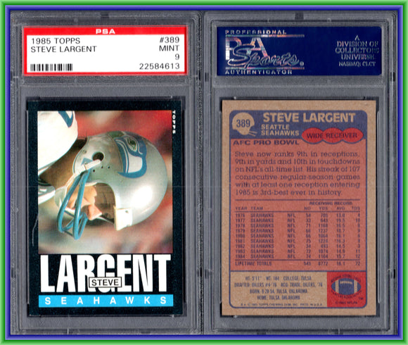 PSA 9 1985 Topps #389 Steve Largent Seattle Seahawks #11231