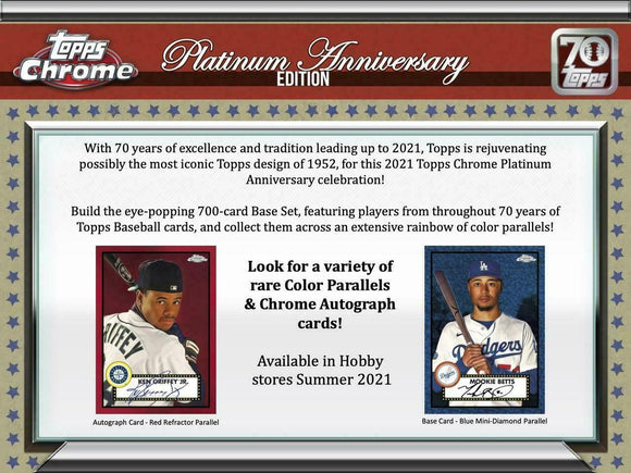 2021 Topps Chrome Platinum Anniversary Baseball Hobby Box