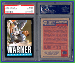 PSA 10 1985 Topps #392 Curt Warner Seattle Seahawks POP20 #11233