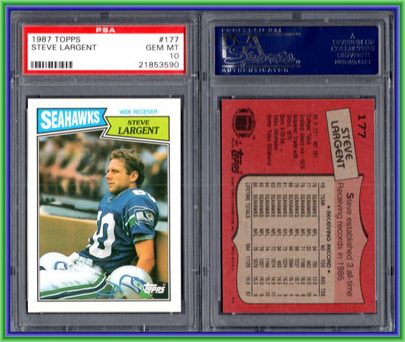 PSA 10 1987 Topps #177 Steve Largent Seattle Seahawks #11238