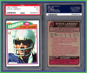 PSA 5 1977 Topps #177 Steve Largent RC Seattle Seahawks #1184