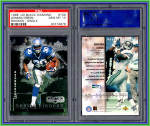PSA 10 1998 Black Diamond Rookies #109 Ahman Green RC Seattle Seahawks POP9 #11260