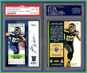 PSA 8 2013 Panini Contenders Autograph #162B Luke Willson SP Seahawks POP1 #11266