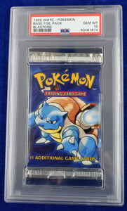Pokemon PSA 10 1999 Base Set Booster Pack Unlimited Edition Blastoise Artwork