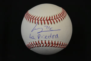Luis Castillo Autographed MLB Baseball w/ La Piedra Inscription JSA/COA