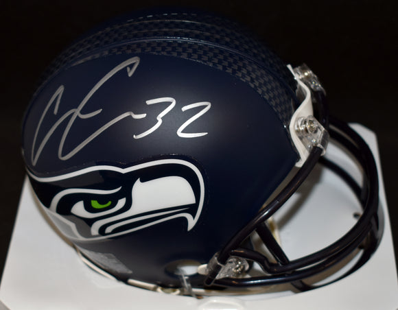 Chris Carson Signed Seahawks Mini Helmet JSA COA