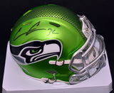 Chris Carson Signed Seahawks Blaze Green Mini Helmet JSA COA