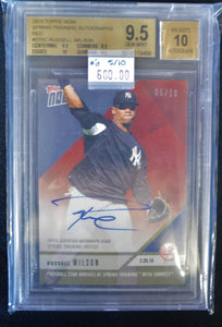 Russell Wilson 2018 Topps Now Spring Training RED Signed Card #5/10 BGS 9.5 w/10 Autograph