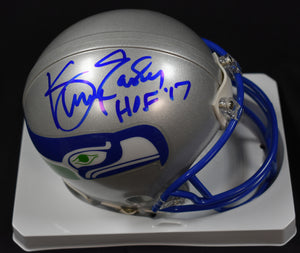 Kenny Easley Signed Seahawks Retro Mini Helmet w/ HOF '17 Inscription JSA