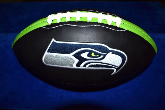 Black Football w/Seahawks Logo Patch Unsigned * NWSC Exclusive