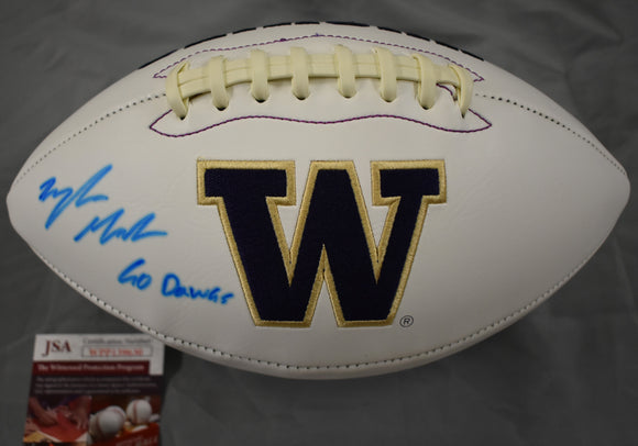 Myles Gaskin Signed UW Logo Football w/JSA COA