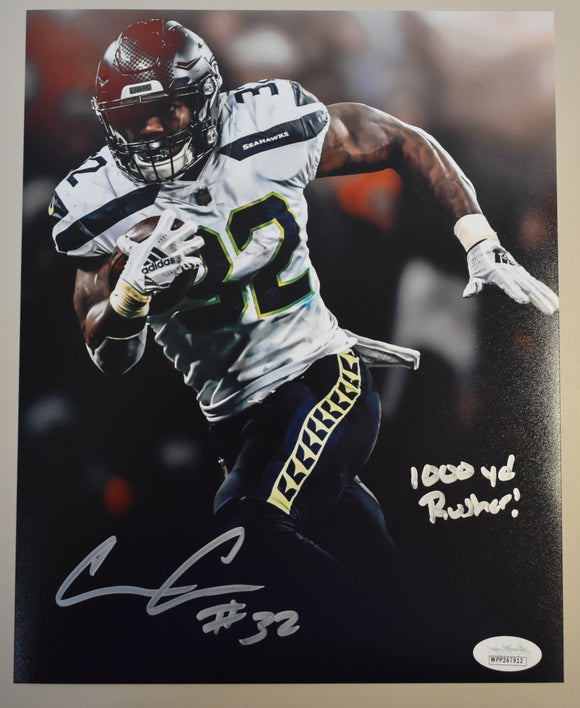 Chris Carson Signed 8x10 JSA COA Photo K