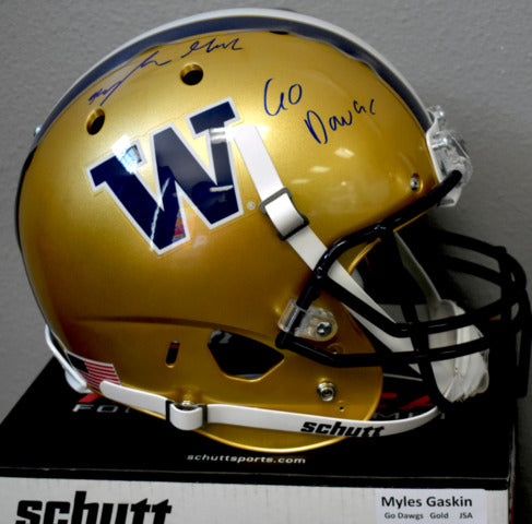 Myles Gaskin UW Huskies Signed Full Size Helmet JSA COA