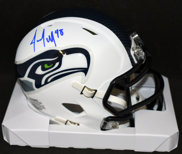 Jacob Hollister Signed Seahawks Matte White Mini Helmet w/JSA COA