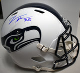 Travis Homer Signed White Full Sized Seahawks Replica Helmet