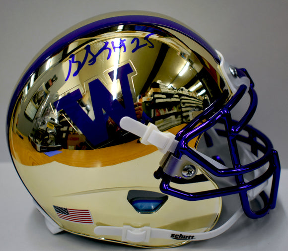 Ben Burr-Kirven UW Huskies Signed Chrome Football Mini Helmet