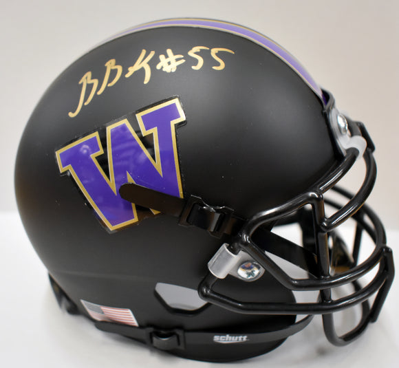 Ben Burr-Kirven UW Huskies Signed Black Football Mini Helmet