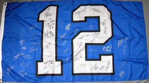 3’x5’ 12th Man Flag with nearly fifty Seahawks Autographs