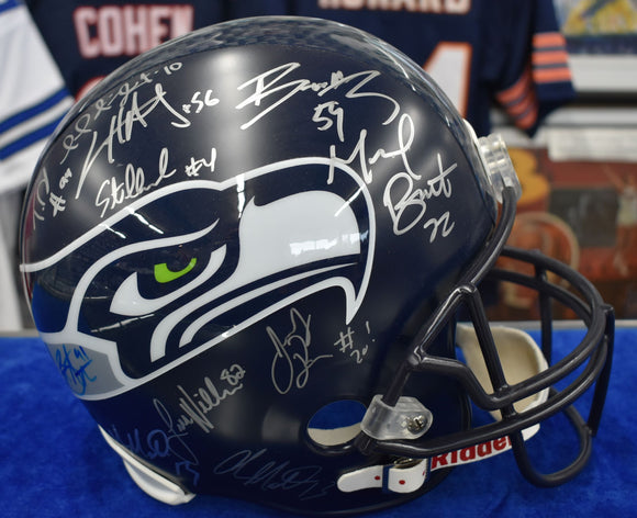 2014 Seattle Seahawks Full Sized Replica Helmet Team Signed x19 – Northwest Sportscards