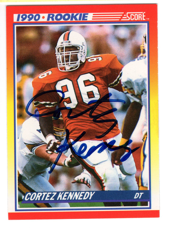 Cortez Kennedy Signed 1990 Score RC w/JSA COA