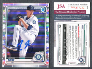 George Kirby 2020 Bowman Chrome Draft Refractor #BD168 Autographed Card JSA
