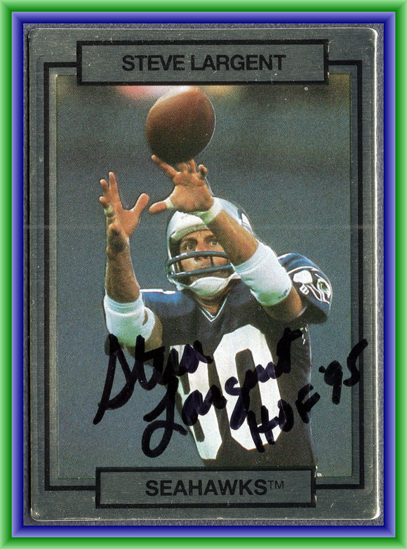 Steve Largent 1990 Action Packed #254 Autographed Card w/ 
