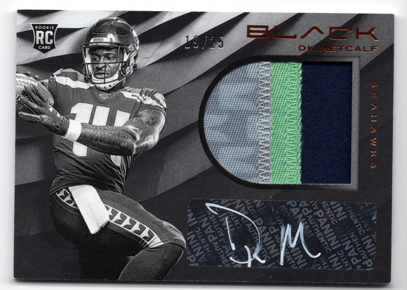 DK Metcalf Signed 2019 Panini Black RC #19/25