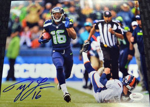 Tyler Lockett Seahawks Signed 8x10 Photo #10 JSA COA