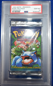 Pokemon PSA 10 1999 Base Set Booster Pack Unlimited Edition Venusaur Artwork