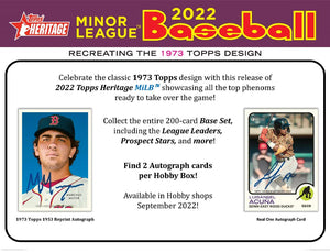 2022 Topps Heritage Minors Baseball Hobby Box