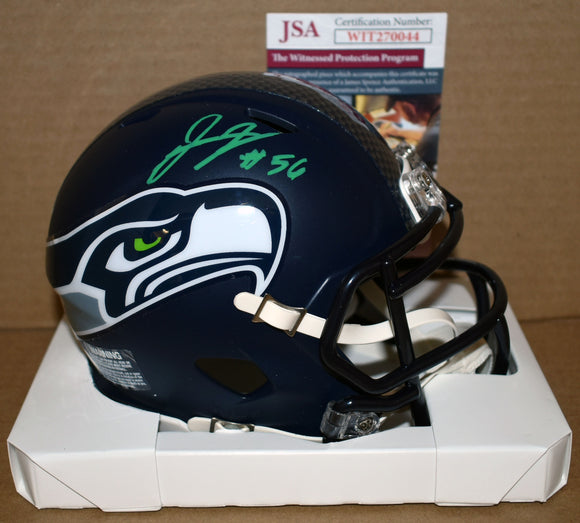 Jordyn Brooks Signed Seahawks Mini Helmet w/ Green Ink JSA COA