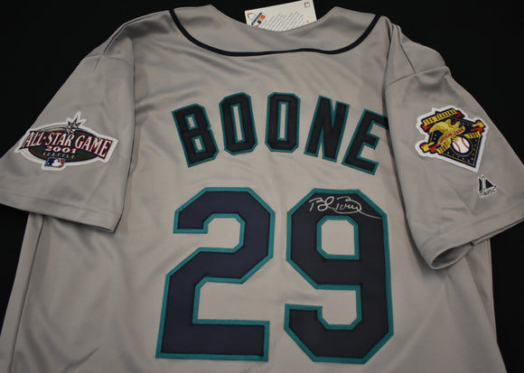 Bret Boone Signed 2001 Mariners Grey Jersey w/All Star Patch Silver Paint Pen