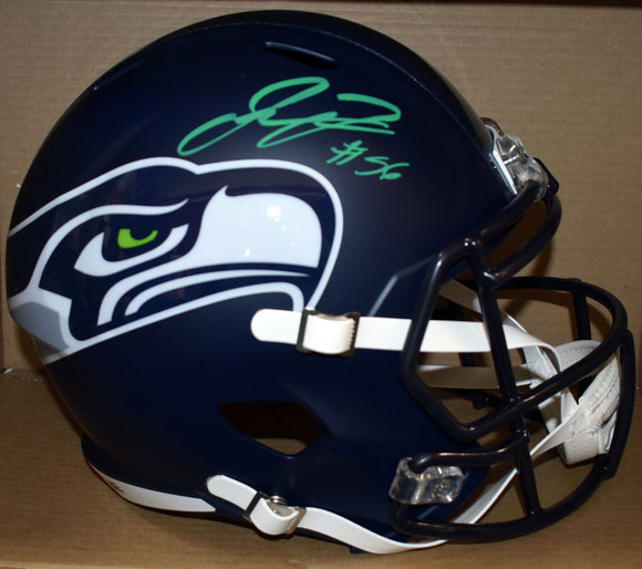 Jordyn Brooks Signed Full Size Seahawks Speed Replica Helmet w/ Green Ink JSA COA