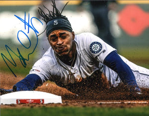 Mallex Smith Signed Mariners 8x10 Photograph C Stealing Close-Up JSA