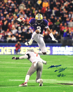 Kasen Williams UW Huskies Signed 8x10 Photo "Leap vs WSU"