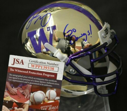 Jake Browning UW Huskies Signed Chrome Football Mini Helmet w/ 