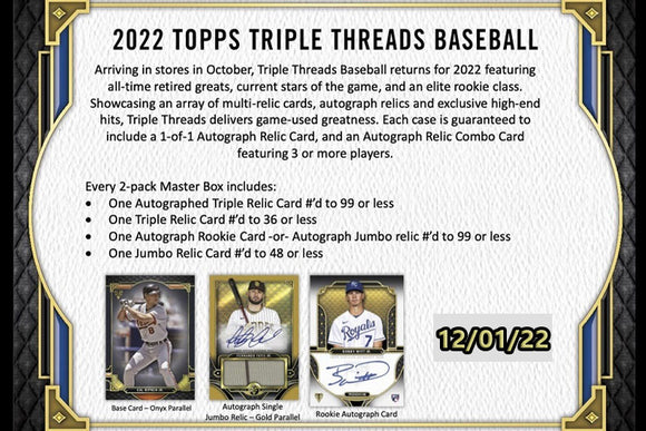 2022 Topps Triple Threads Baseball Box