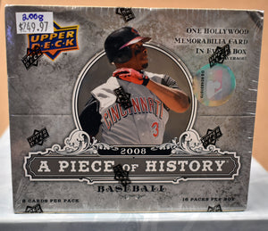 2008 Upper Deck Piece Of History Baseball Hobby Box